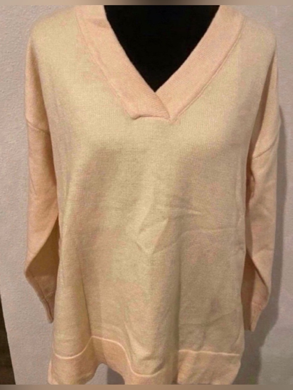 Women's Long Sleeve Top- Pale Peach (Size S)